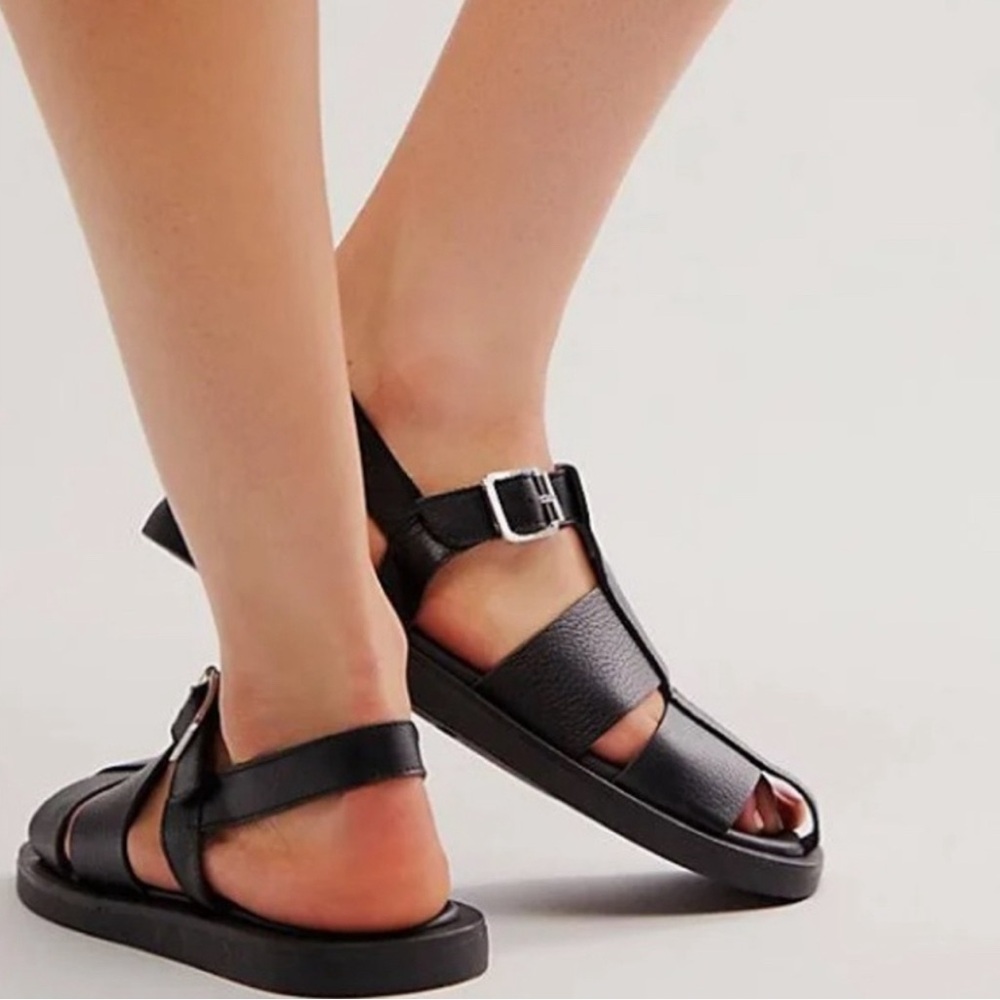 Free People Flora Fisherman Square Toe Leather Sandal❤️ New! - Picture 2 of 7